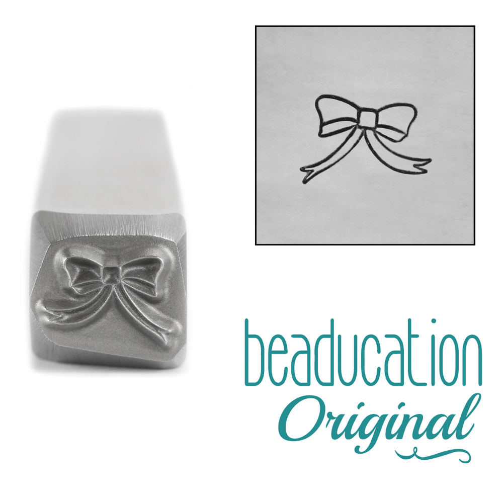 Metal Stamping Tools Ribbon Bow Metal Design Stamp, 7.5mm - Beaducation Original